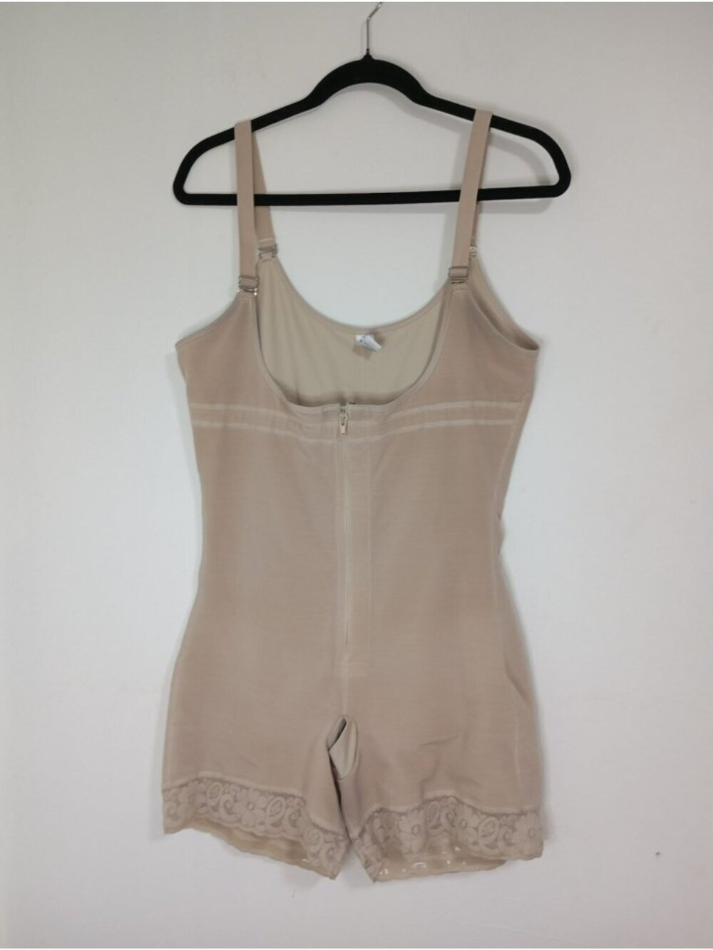Yianna Womens Beige Full Body Shaper 3XL Lace Trim Adjustable Straps